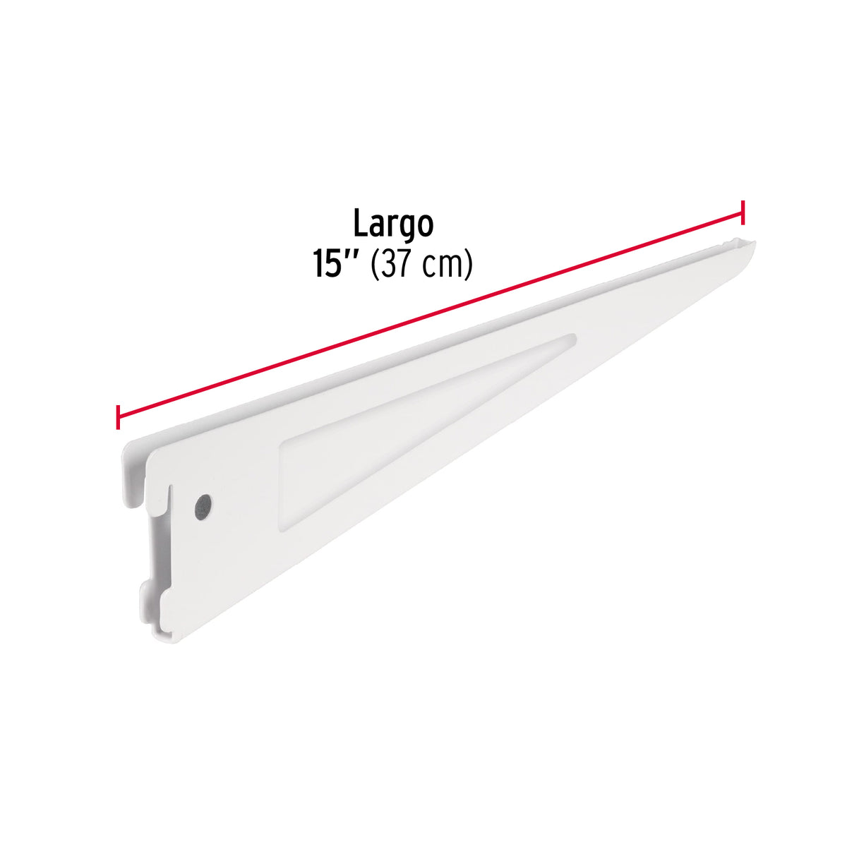 Ménsula Plana Blanca para Cremallera Doble, 37 cm, Fiero
