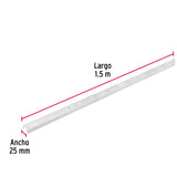 Cremallera Doble Blanca para Ménsulas Planas, 1.5M, Fiero