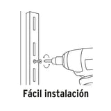 Cremallera Sencilla Blanca para Ménsulas Planas, 1.5M, Fiero