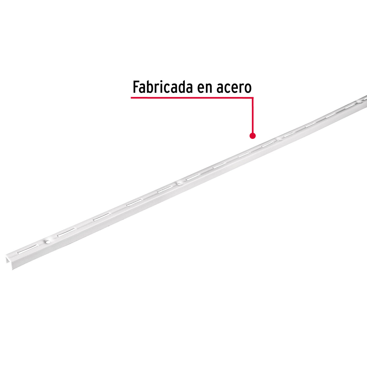 Cremallera Sencilla Blanca para Ménsulas Planas, 1.5M, Fiero