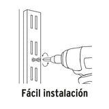 Cremallera Doble Blanca para Ménsulas Planas, 2M, Fiero