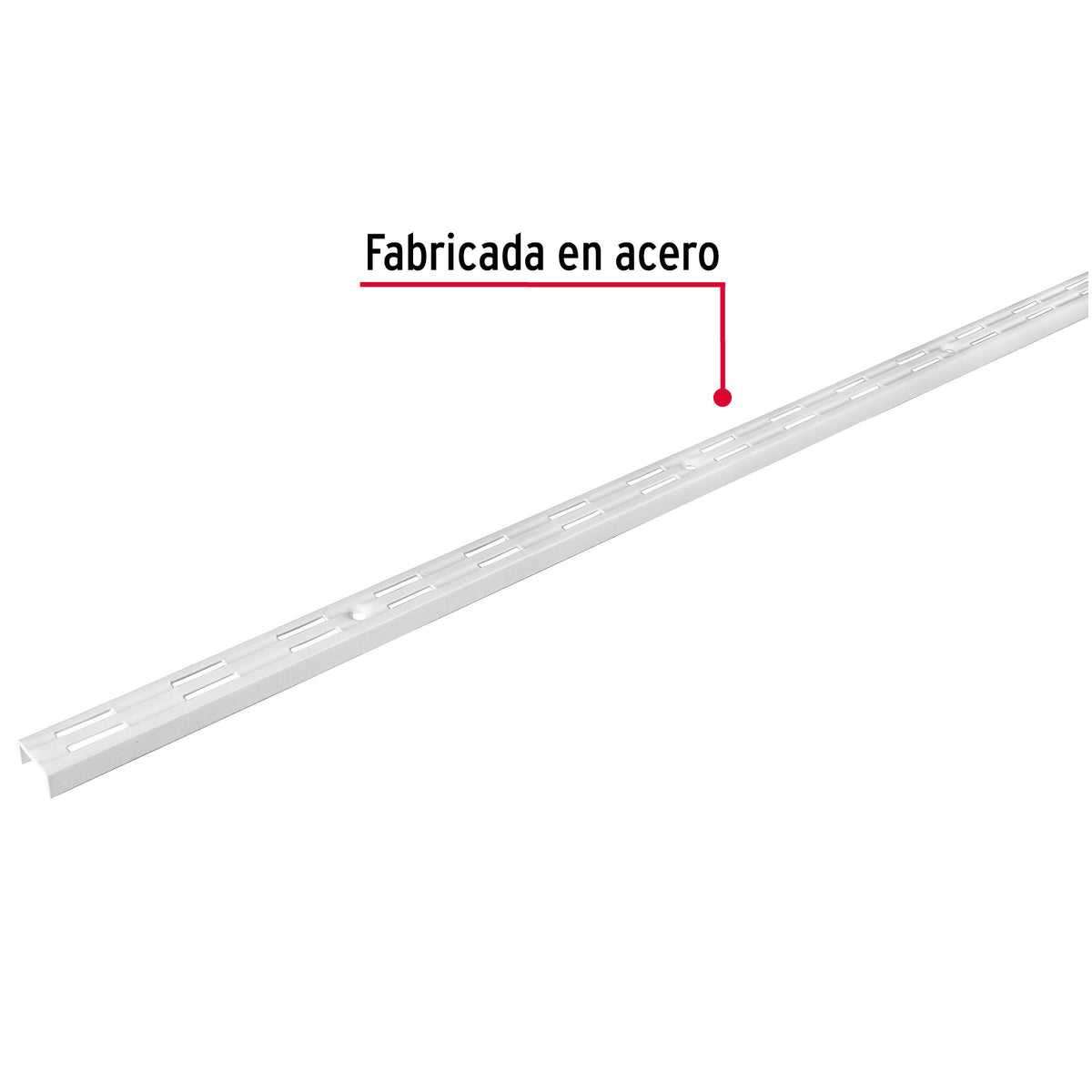 Cremallera Doble Blanca para Ménsulas Planas, 2M, Fiero