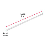 Cremallera Sencilla Blanca para Ménsulas Planas, 2M, Fiero