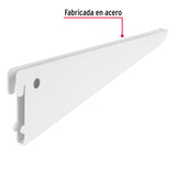 Ménsula Plana Blanca para Cremallera Doble, 22 cm, Fiero
