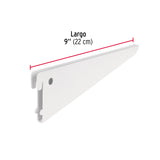 Ménsula Plana Blanca para Cremallera Doble, 22 cm, Fiero