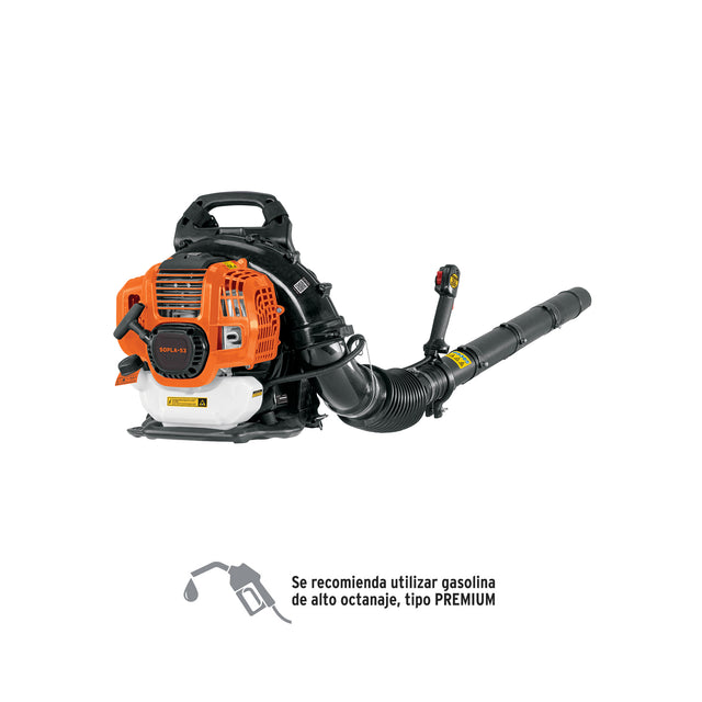 Sopladora con motor de 53cc a gasolina, tipo mochila, Truper
