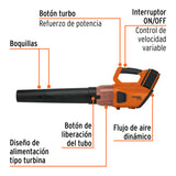 Sopladora Inalámbrica 40 V, 2 Baterías 2 Ah, 1 Carg.Dual, Pro