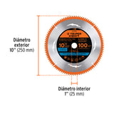 Disco Sierra 10' para Aluminio, 100 Dientes Centro 5/8', Expert