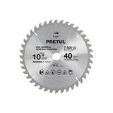 Disco Sierra 10' para Madera, 40 Dientes Centro 1', Pretul