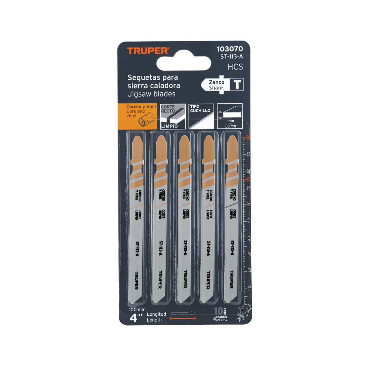 Blíster 5 Seguetas T, Cuchilla Hcs, para Material Suave