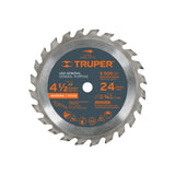 Disco Sierra 4-1/2' para Madera, 24 Dientes Centro 3/8'
