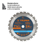 Disco Sierra 7- 1/4' para Madera, 24 Dientes Centro 5/8'