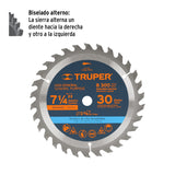 Disco Sierra 7- 1/4' para Madera, 30 Dientes Centro 5/8'