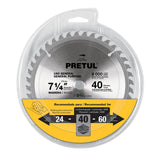 Disco Sierra 7-1/4' para Madera, 40 Dientes Centro 5/8', Pretul