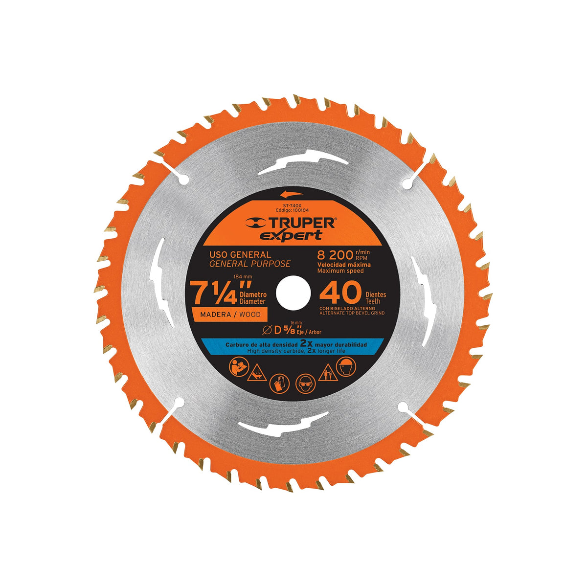 Disco Sierra 7-1/4' para Madera, 40 Dientes Centro 5/8', Expert