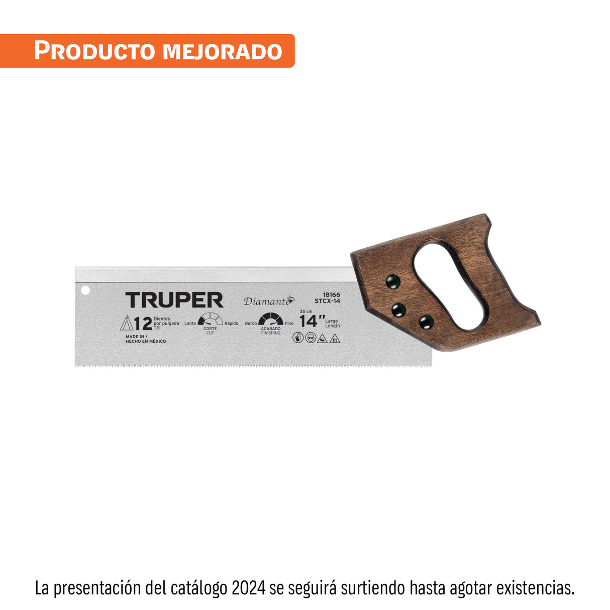 Serrucho de Costilla 14' Diamante, 12 Dpp, Truper