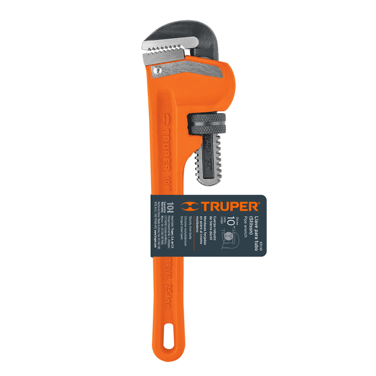 Llave Stilson 10' Cuerpo Robusto de Hierro Dúctil, Truper