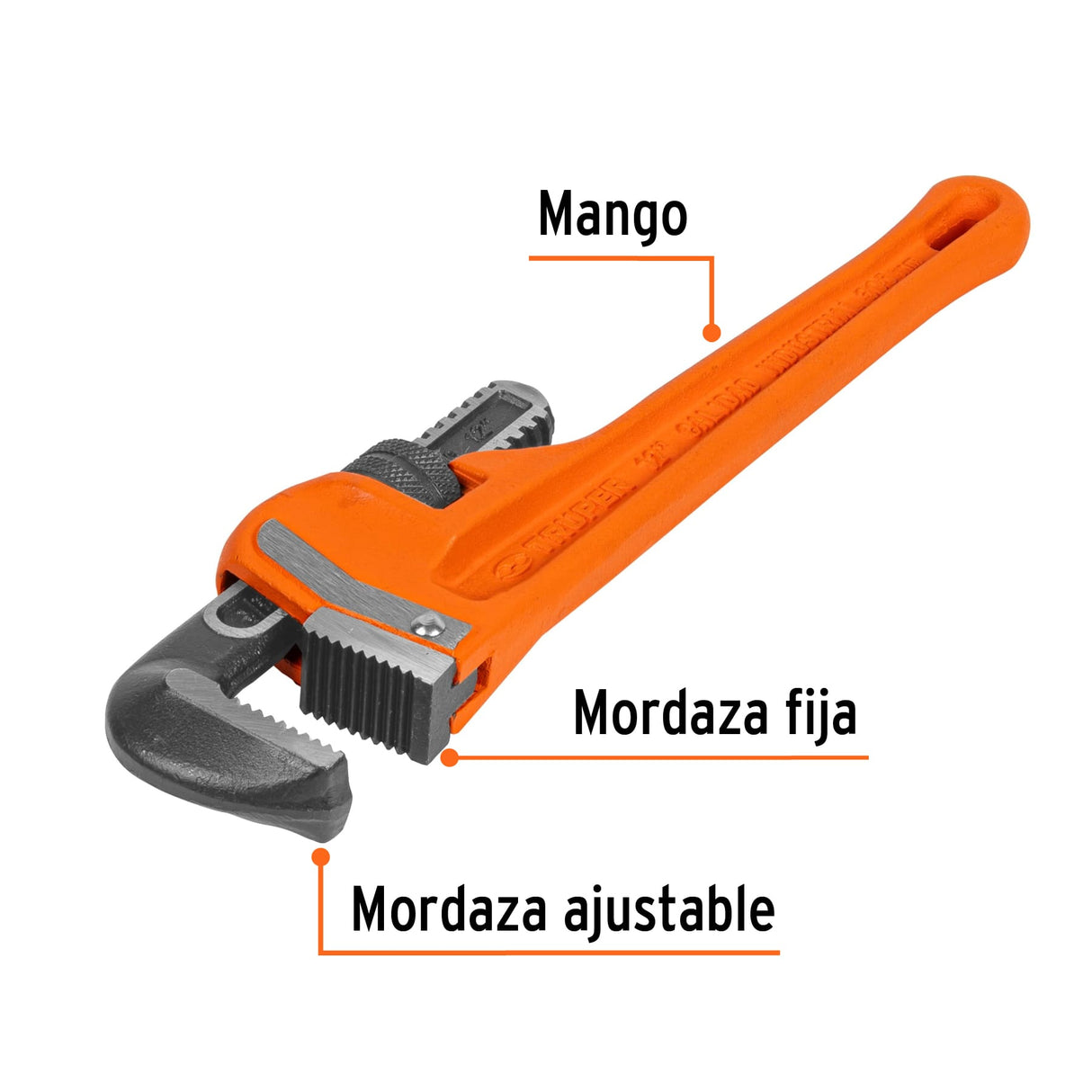 Llave Stilson 12' Cuerpo Robusto de Hierro Dúctil, Truper