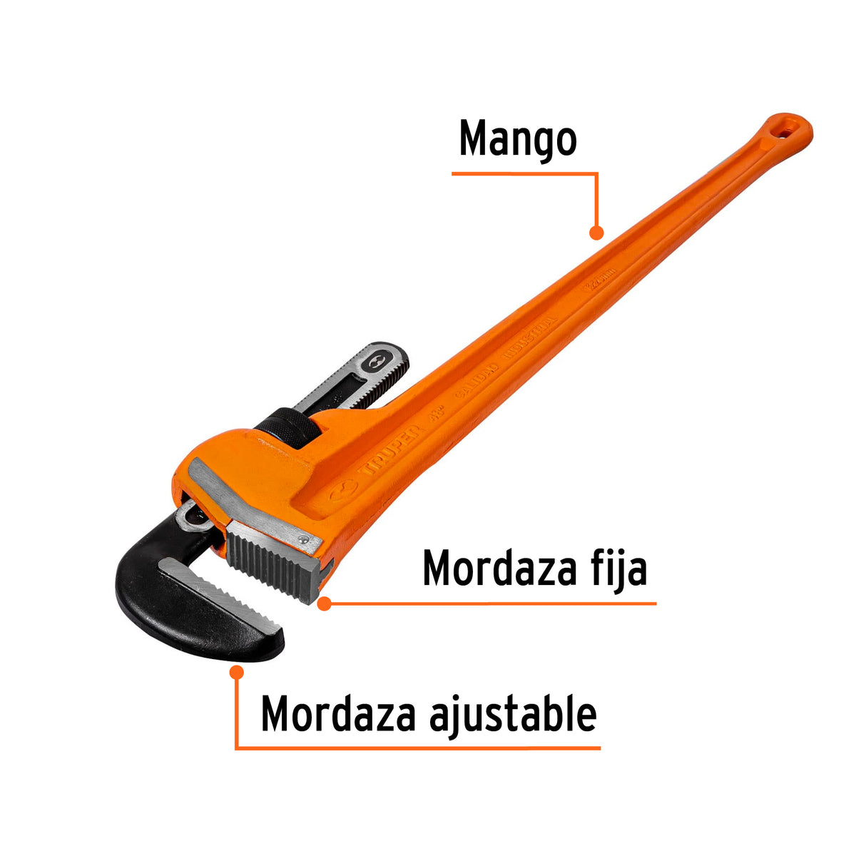 Llave Stilson 48' Cuerpo Robusto de Hierro Dúctil, Truper