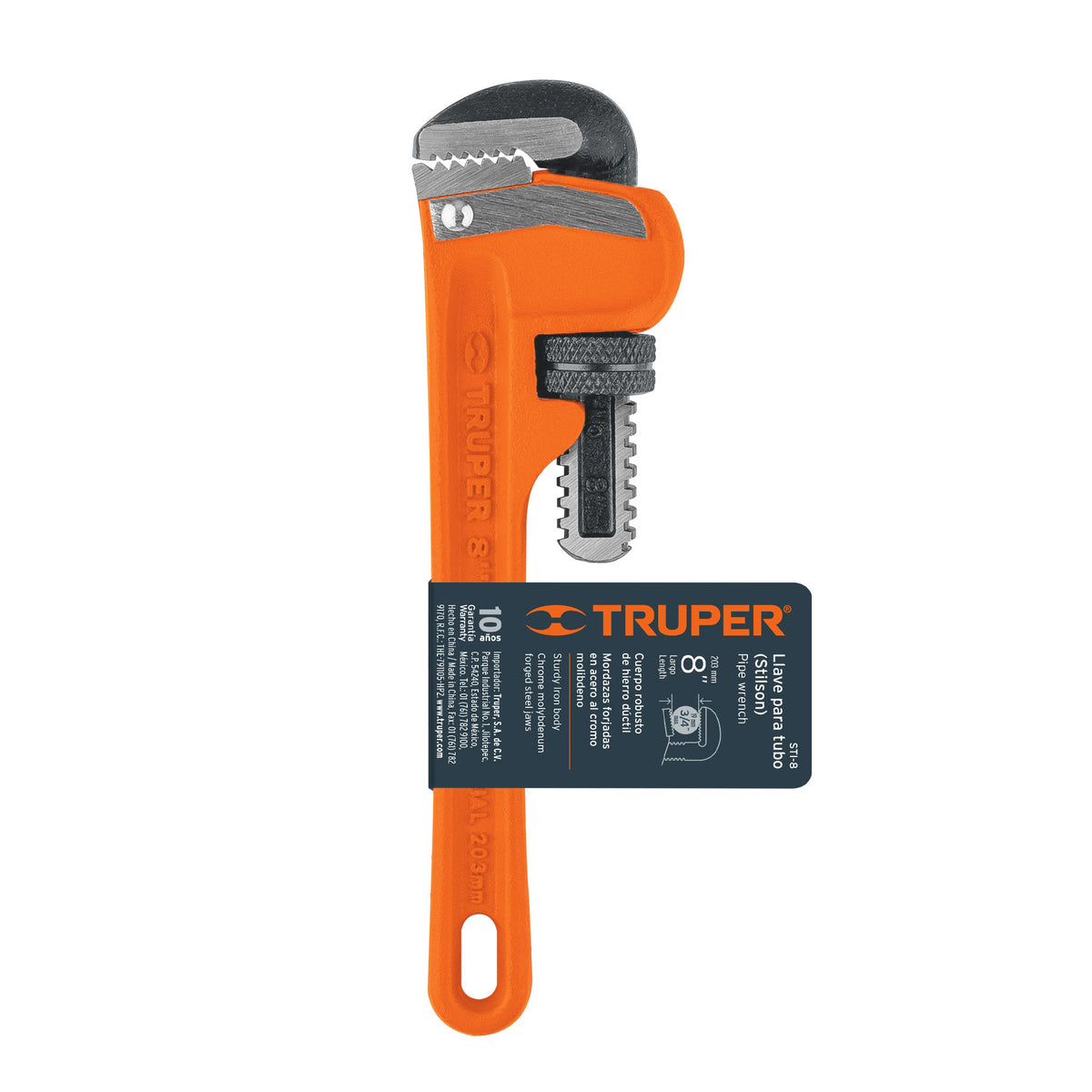 Llave Stilson 8' Cuerpo Robusto de Hierro Dúctil, Truper