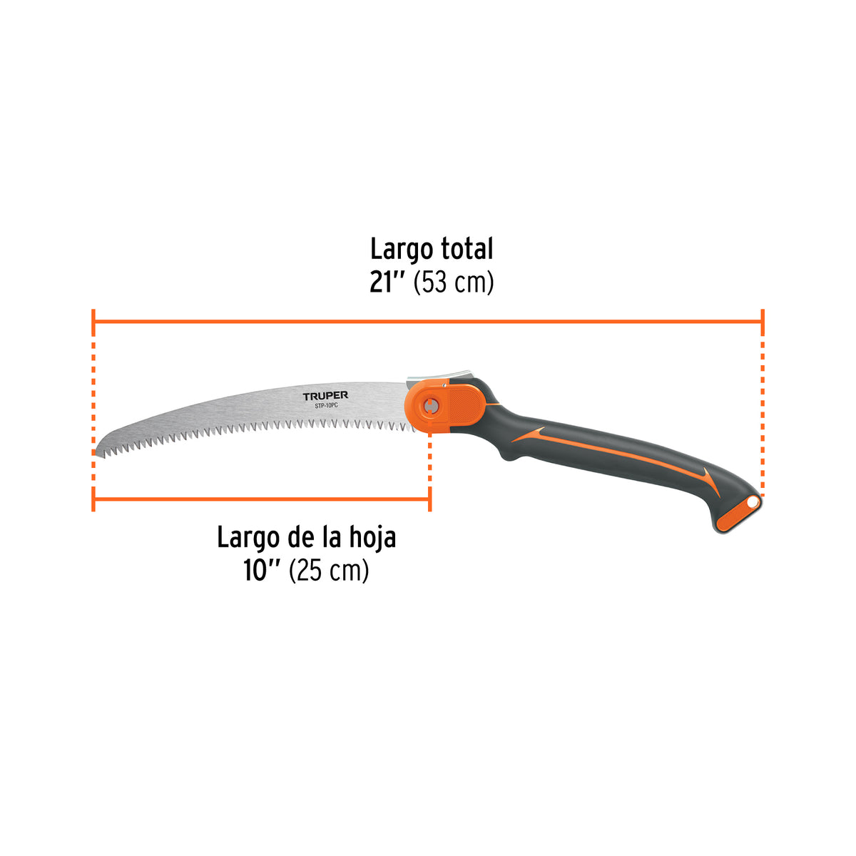 Serrucho Plegable 10' Hoja Curva 5 Dpp Mango Plástico, Truper