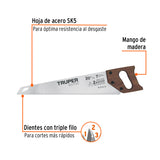 Serrucho Rapid 20', 7 Dpp, Mango de Madera, Truper