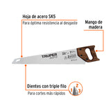 Serrucho Rapid 22', 7 Dpp, Mango de Madera, Truper