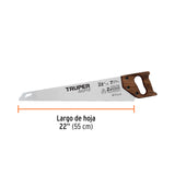 Serrucho Rapid 22', 7 Dpp, Mango de Madera, Truper