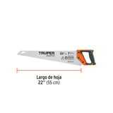 Serrucho Rapid 22', 7 Dpp, Mango Comfort Grip, Truper
