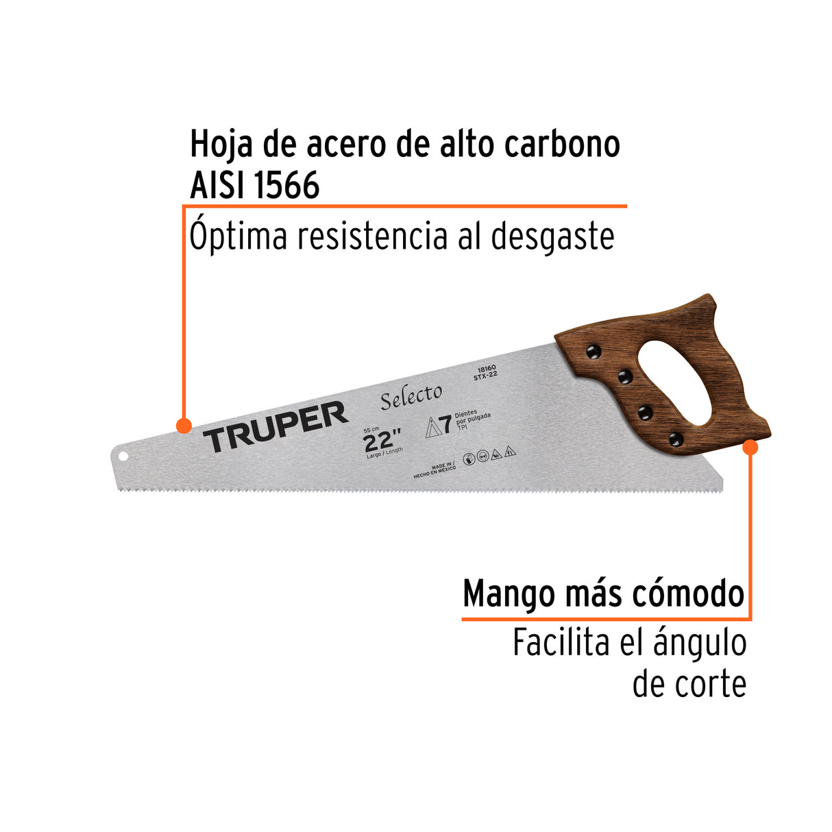 Serrucho 22' Selecto, 7 Dpp, Truper