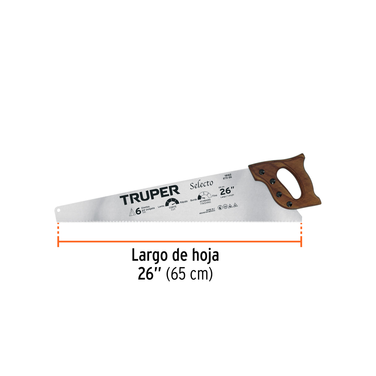 Serrucho 26' Selecto, 6 Dpp, Truper