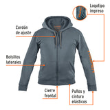 Sudadera Gris para Caballero, Talla m, Truper