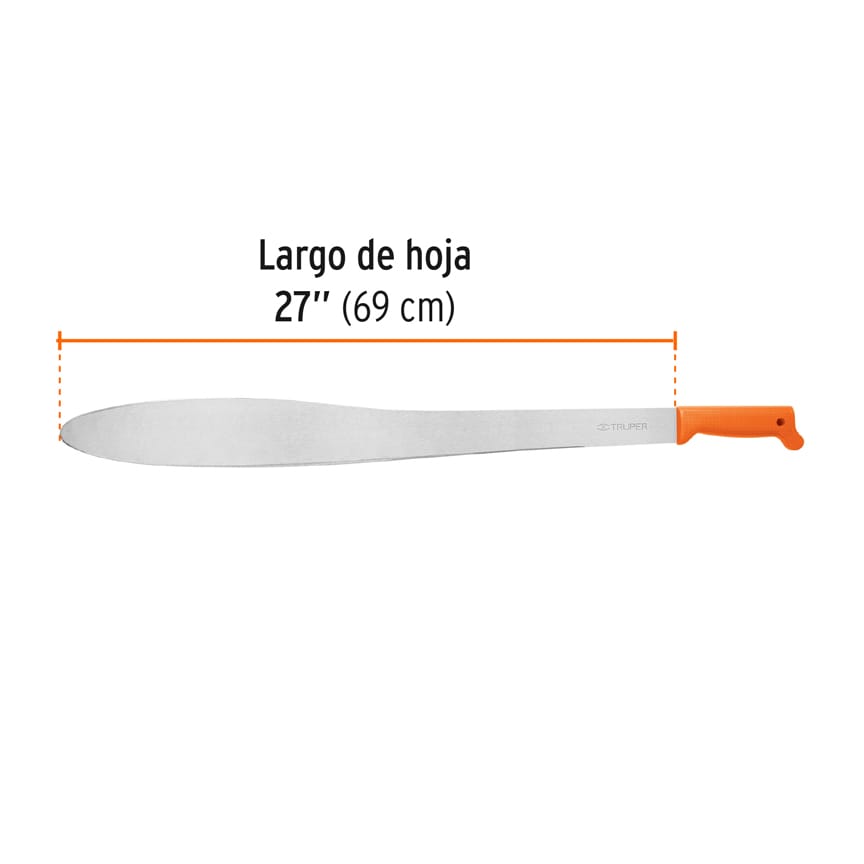 Machete Caguayano 27' Cacha Naranja Inyectada, Truper