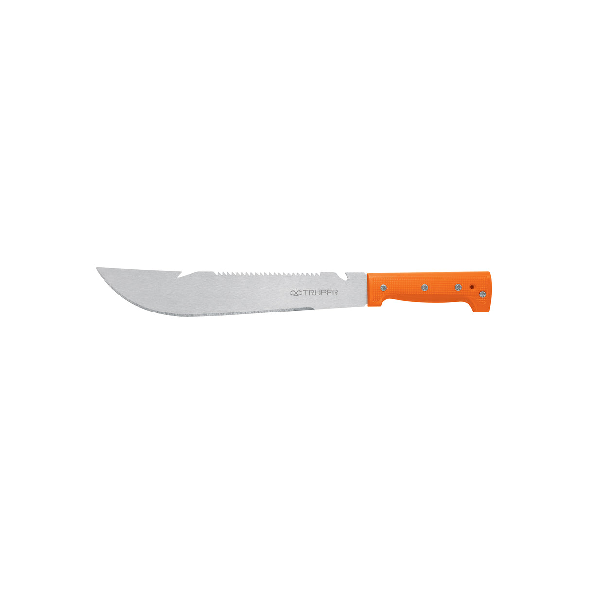 Machete Rambo 12', Cacha Remachada Naranja, con Funda, Truper
