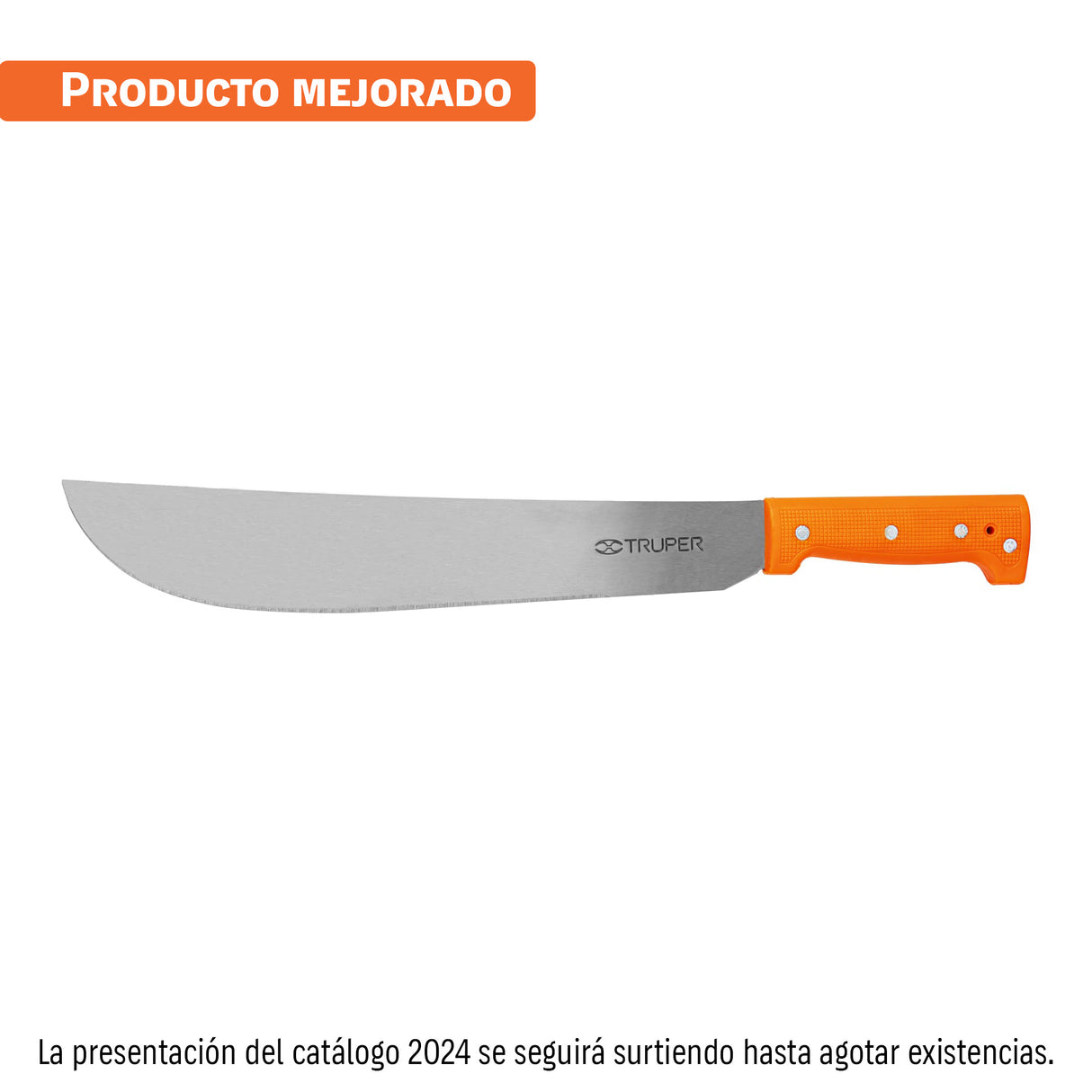 Machete Estándar 14' Cacha Naranja Remachada, Truper