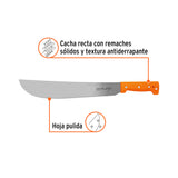 Machete Estándar 14' Cacha Naranja Remachada, Truper
