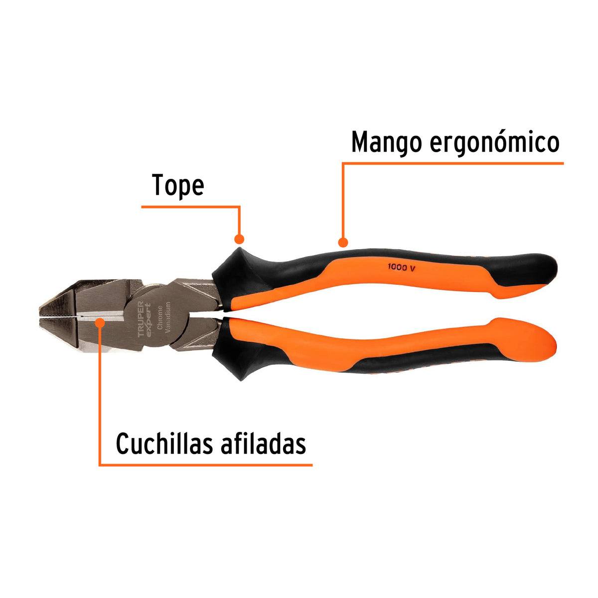 Pinza Electricista 9' Uso Rudo, Alta Palanca, Comfort Grip