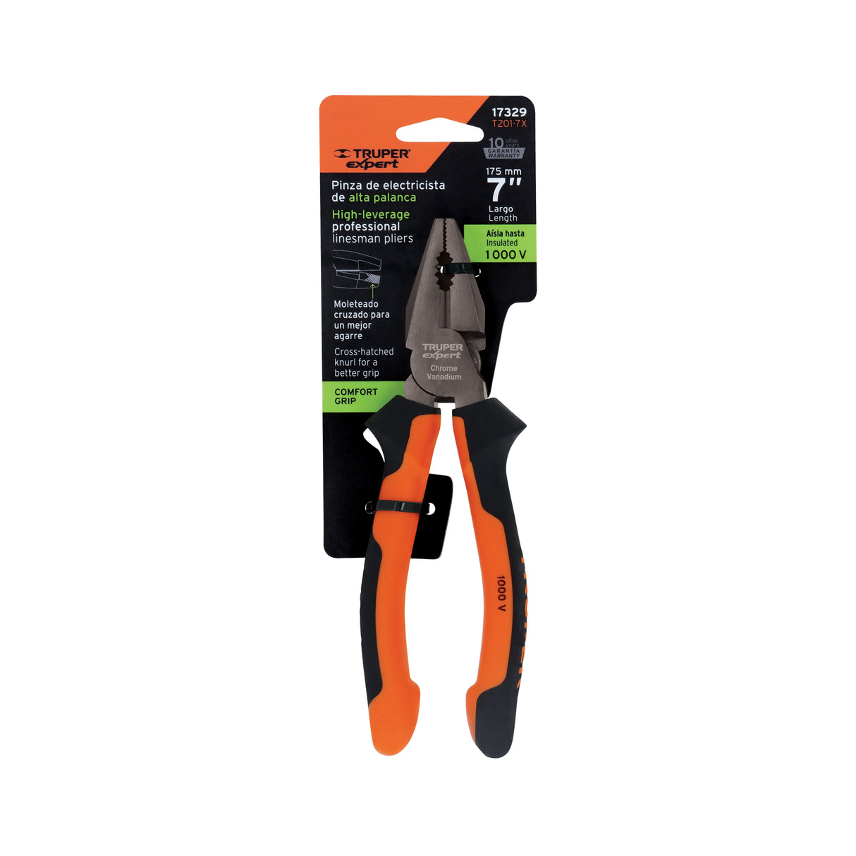 Pinza para Electricista 7' Alta Palanca, Comfort Grip, Expert