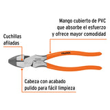 Pinza para Electricista 9' Alta Palanca Mango PVC, Truper