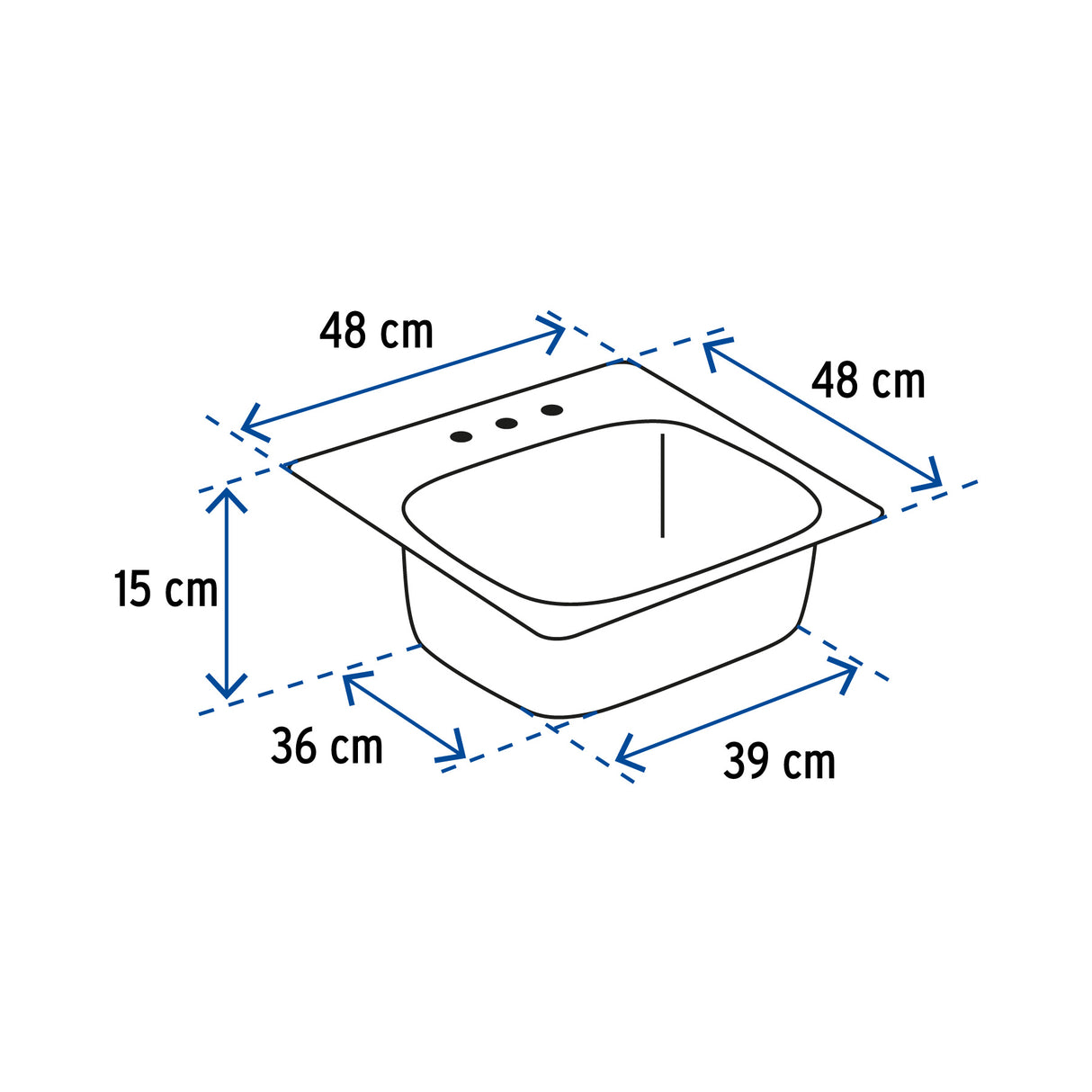 Tarja de Empotrar Sencilla 48X48 cm, Foset Basic