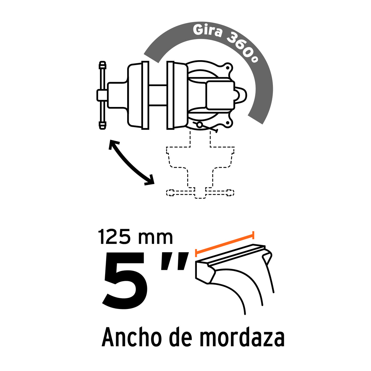 Tornillo de Banco 5' Uso Industrial de Hierro Nodular