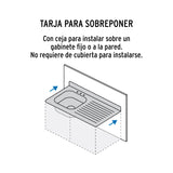 Tarja de Sobreponer 80X50 cm Tina Izquierda, Foset Basic