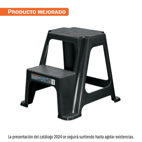 Taburete ligero de plástico, 2 peldaños