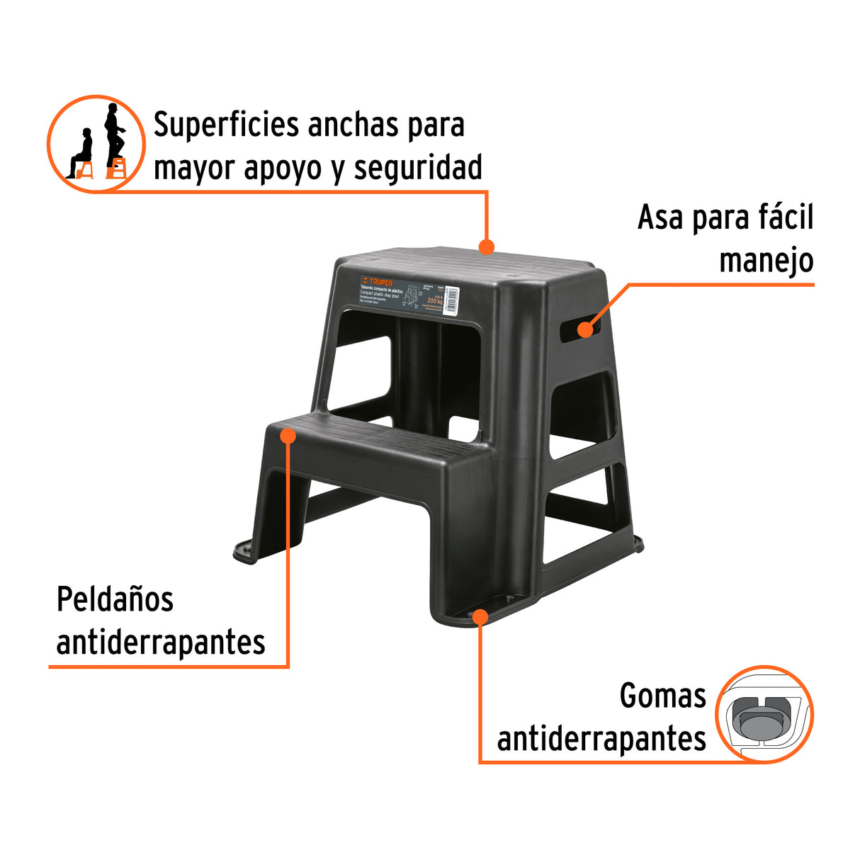 Taburete de 2 Peldaños, Truper