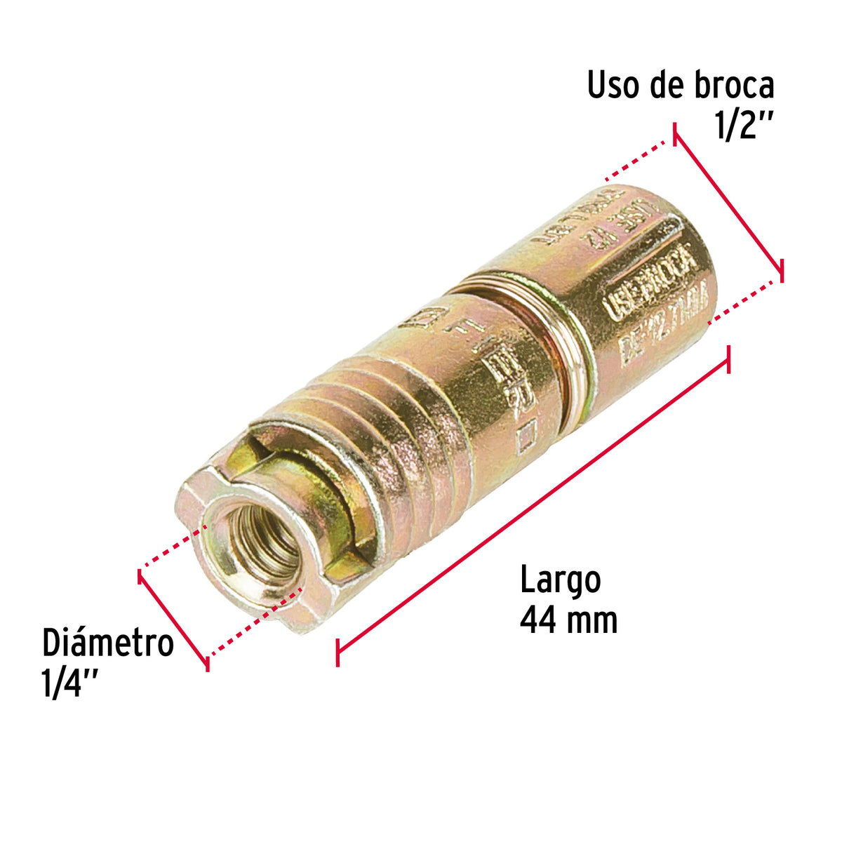 Caja con 100 Taquetes Expansivos de 1/4' sin Tornillo, Fiero