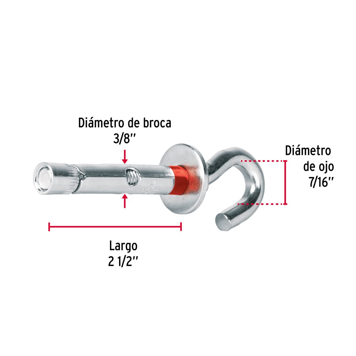 Bolsa con 4 Taquetes Expansivos 10X65 mm con Armella Abierta