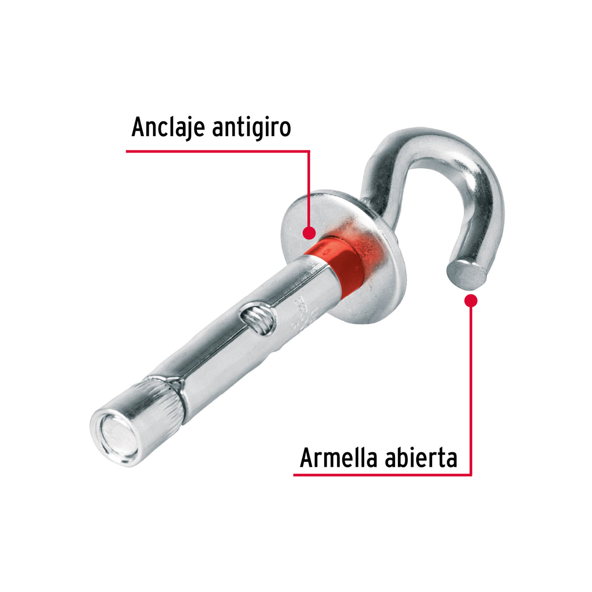 Bolsa con 4 Taquetes Expansivos 10X65 mm con Armella Abierta