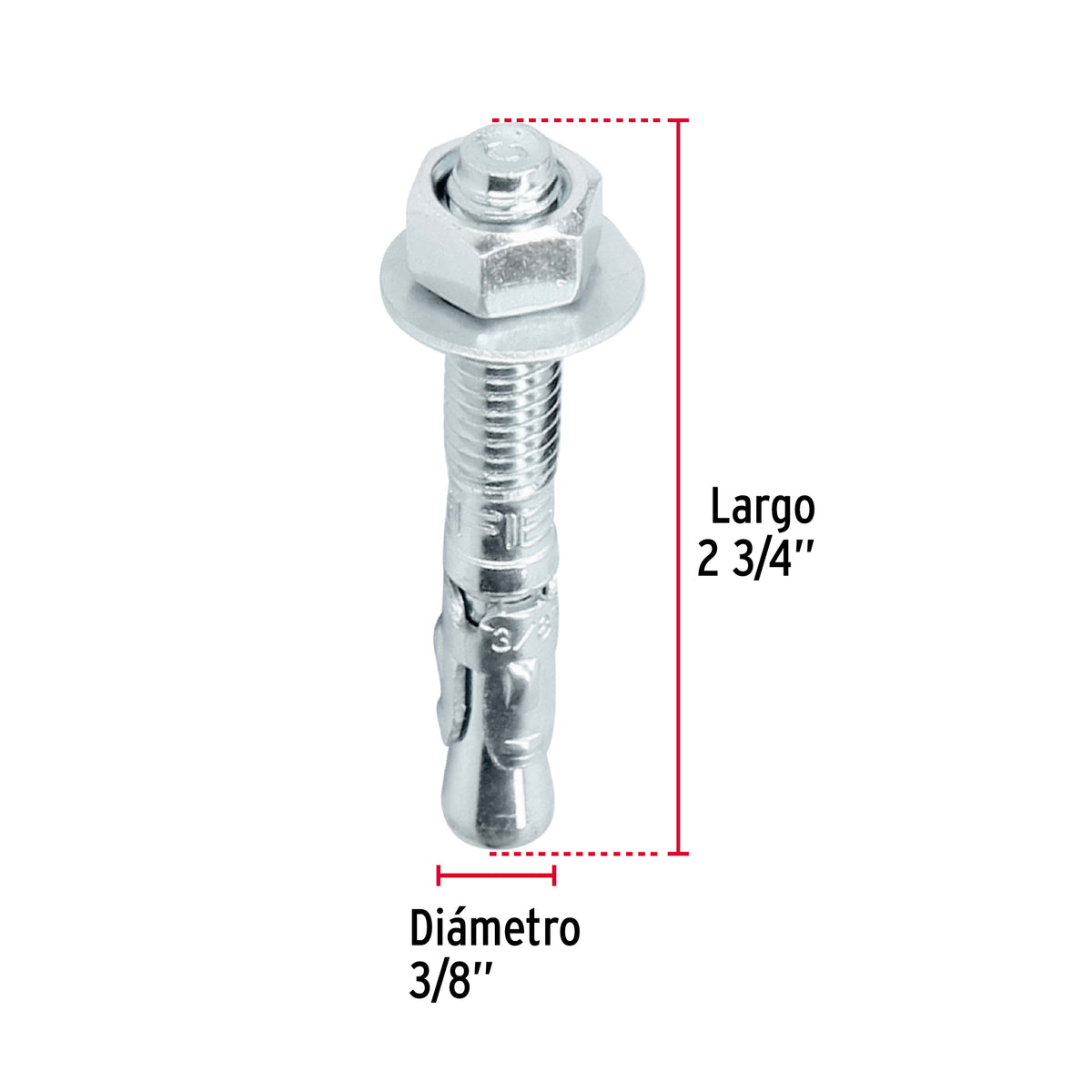 Caja con 50 Taquetes Arpón de 3/8' X 2-3/4', Fiero