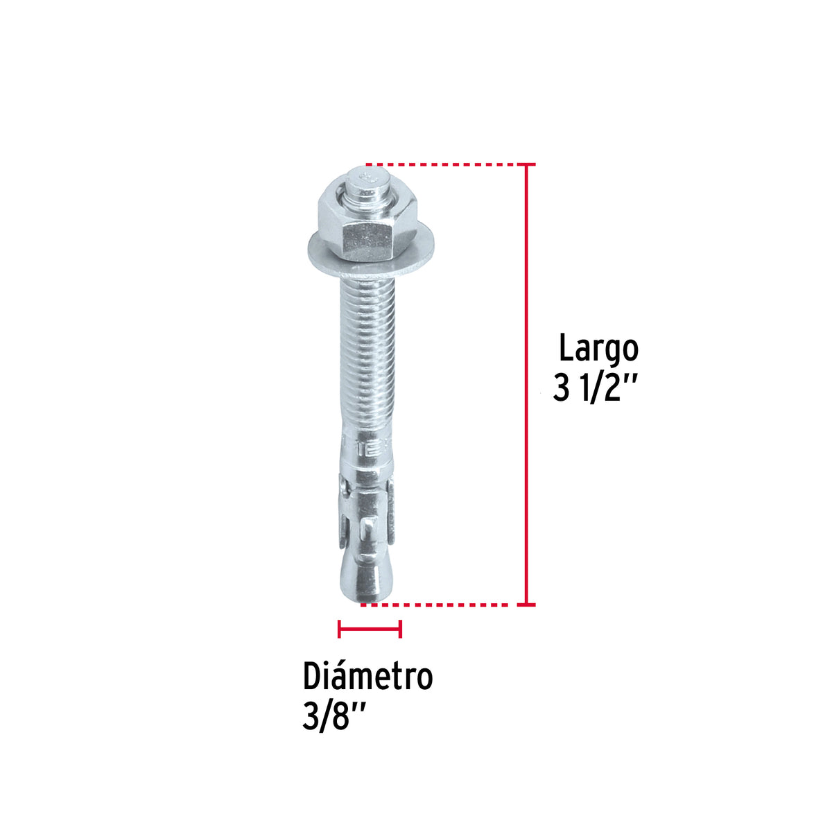 Caja con 50 Taquetes Arpón de 3/8' X 3-1/2', Fiero
