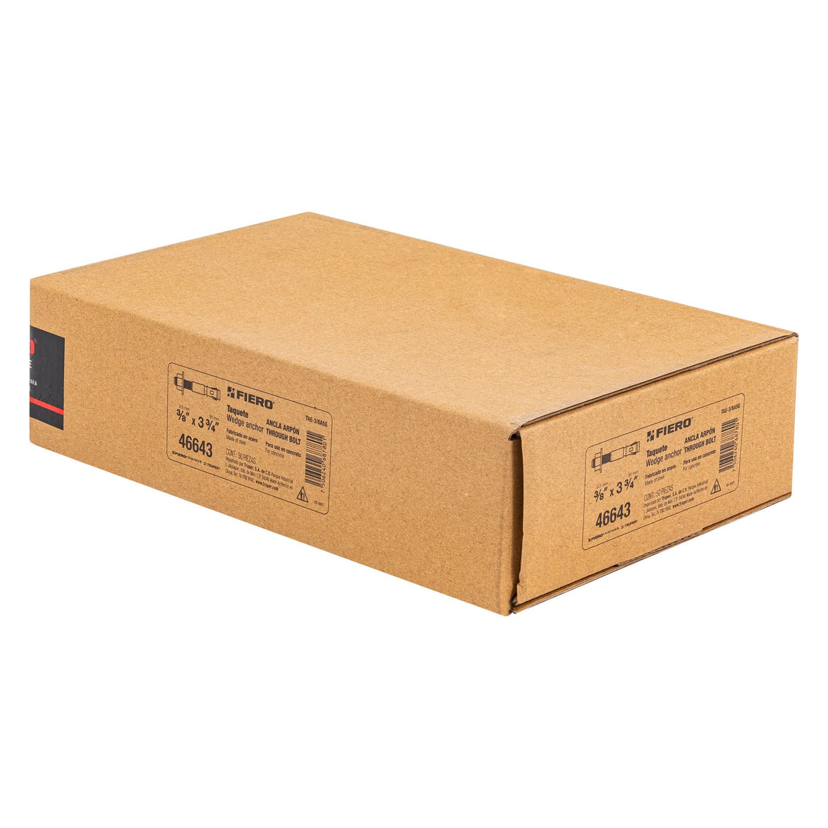 Caja con 50 Taquetes Arpón de 3/8' X 3-3/4', Fiero